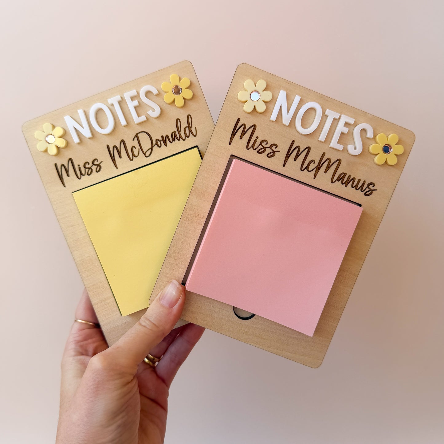Personalised Teacher Gift Sticky Note Holder | End of Year Teacher Gift - Flowers