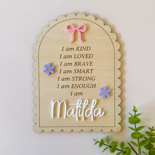Affirmation Kids Sign | Bow