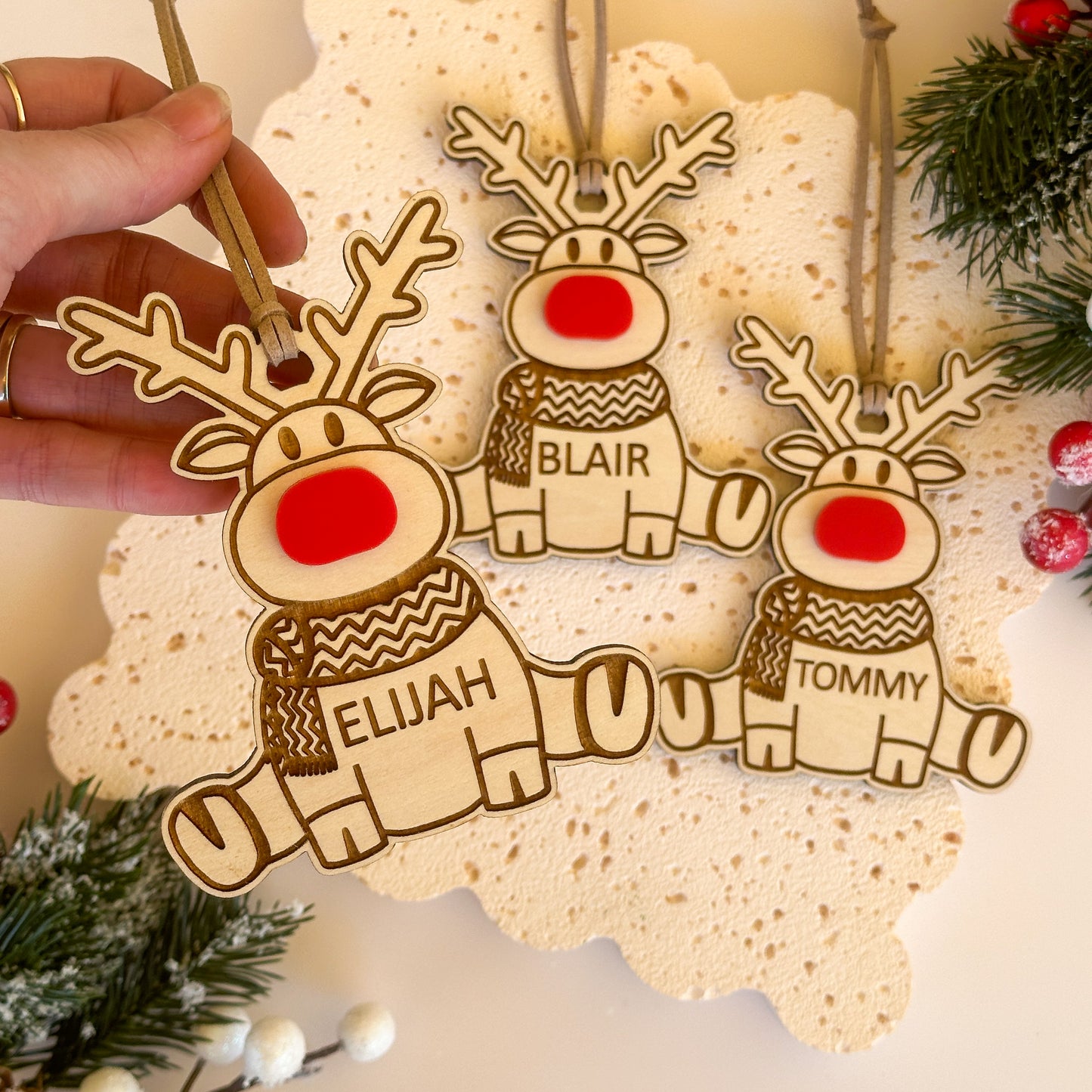 Personalised Christmas Tree Ornament | Reindeer Ornament