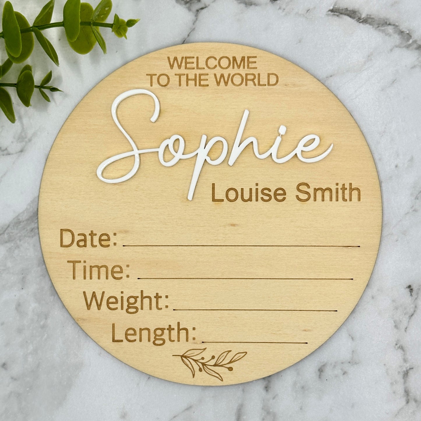 Personalised Baby Birth Announcement Plaque