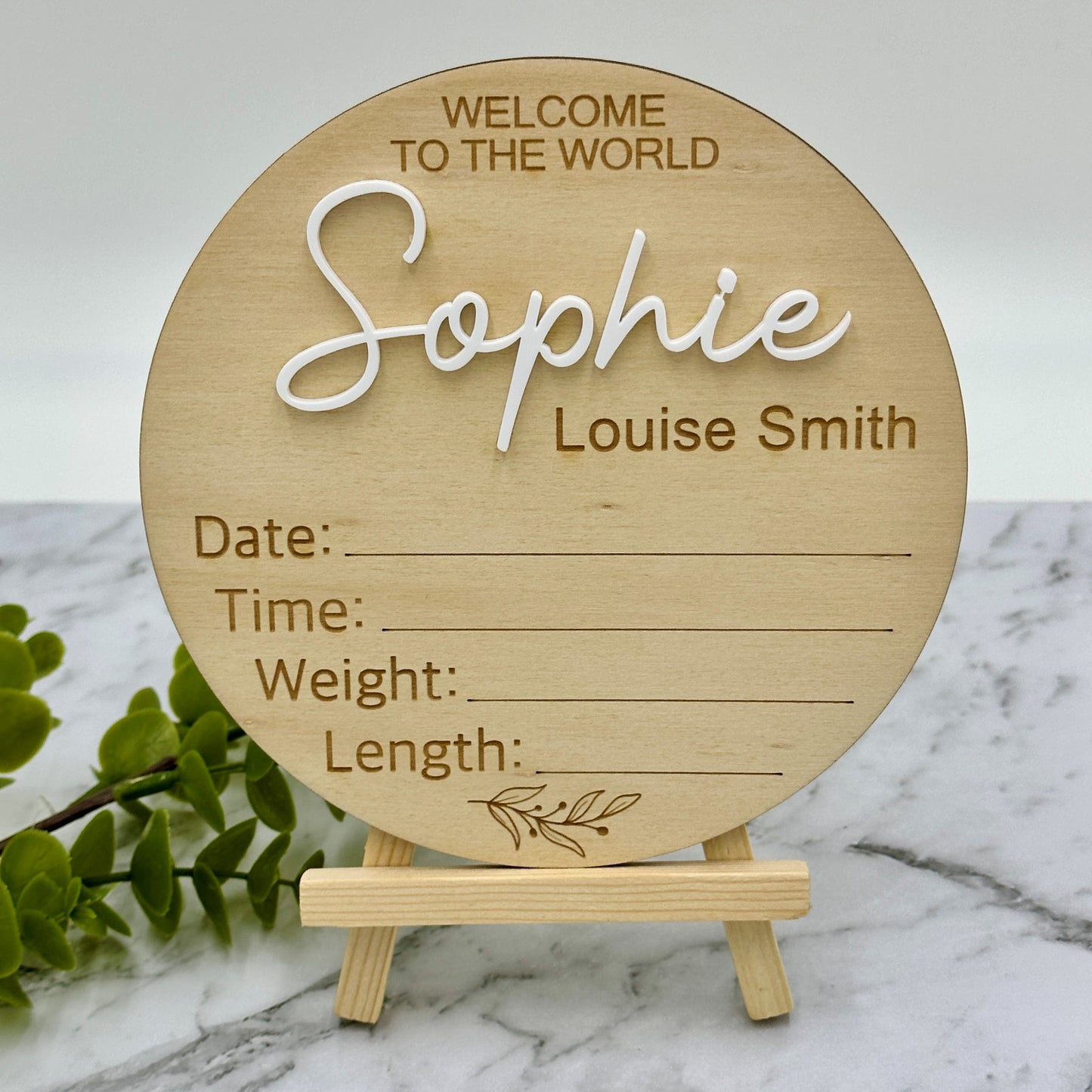 Personalised Baby Birth Announcement Plaque
