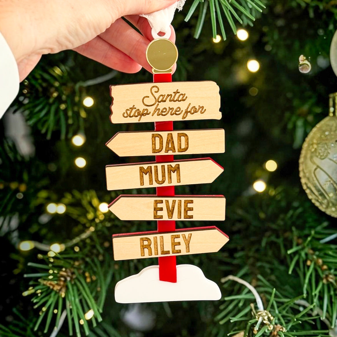 Personalised Family Christmas Ornament Acrylic