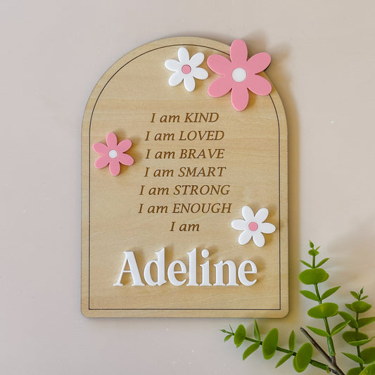 Affirmation Kids Sign | Flowers