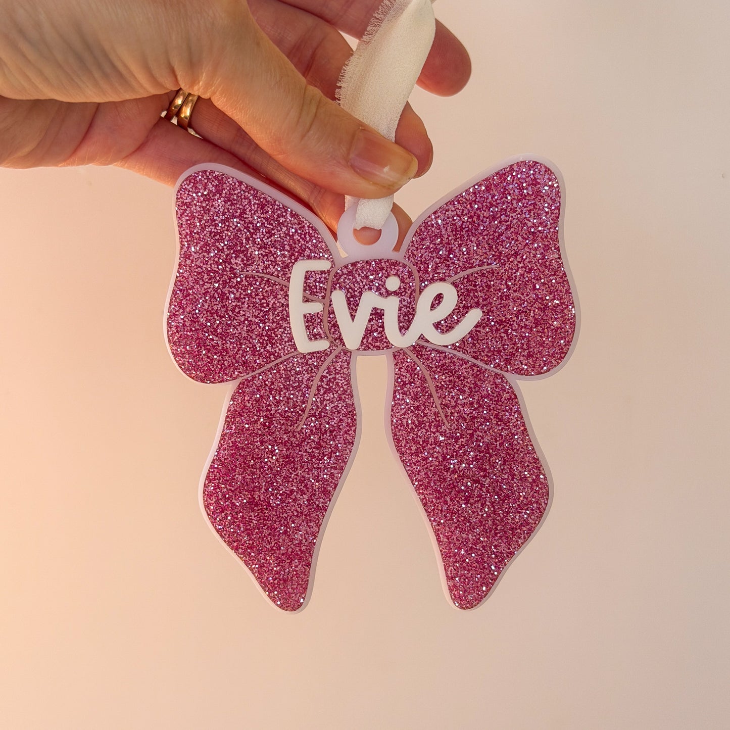 Bow Christmas Ornament Personalised | Stocking Tag