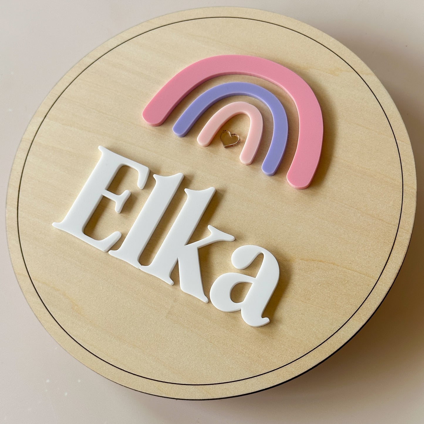 Personalised Rainbow Wooden Door Sign | Wall Plaque | Personalised Kids Door Sign