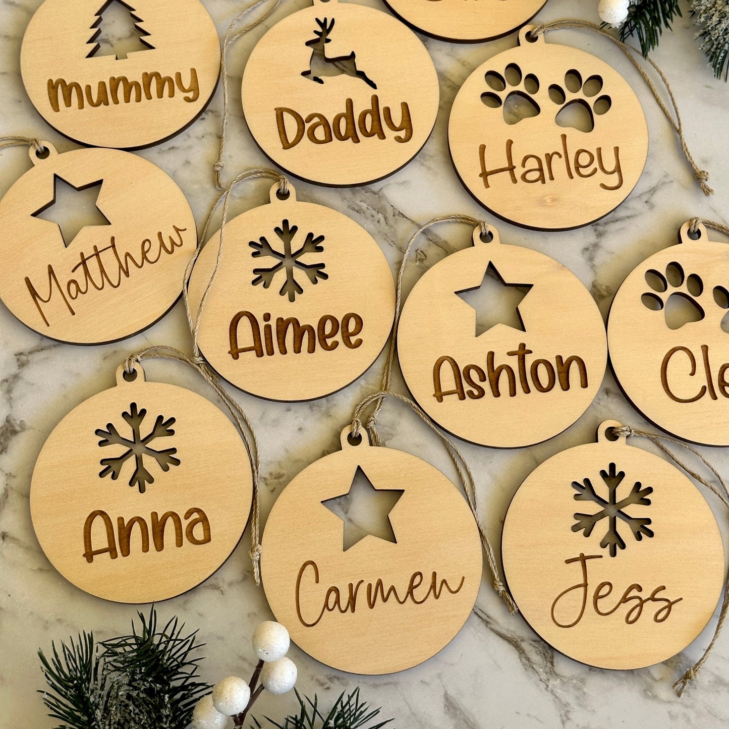Personalised Christmas Ornament | Wooden Christmas Bauble