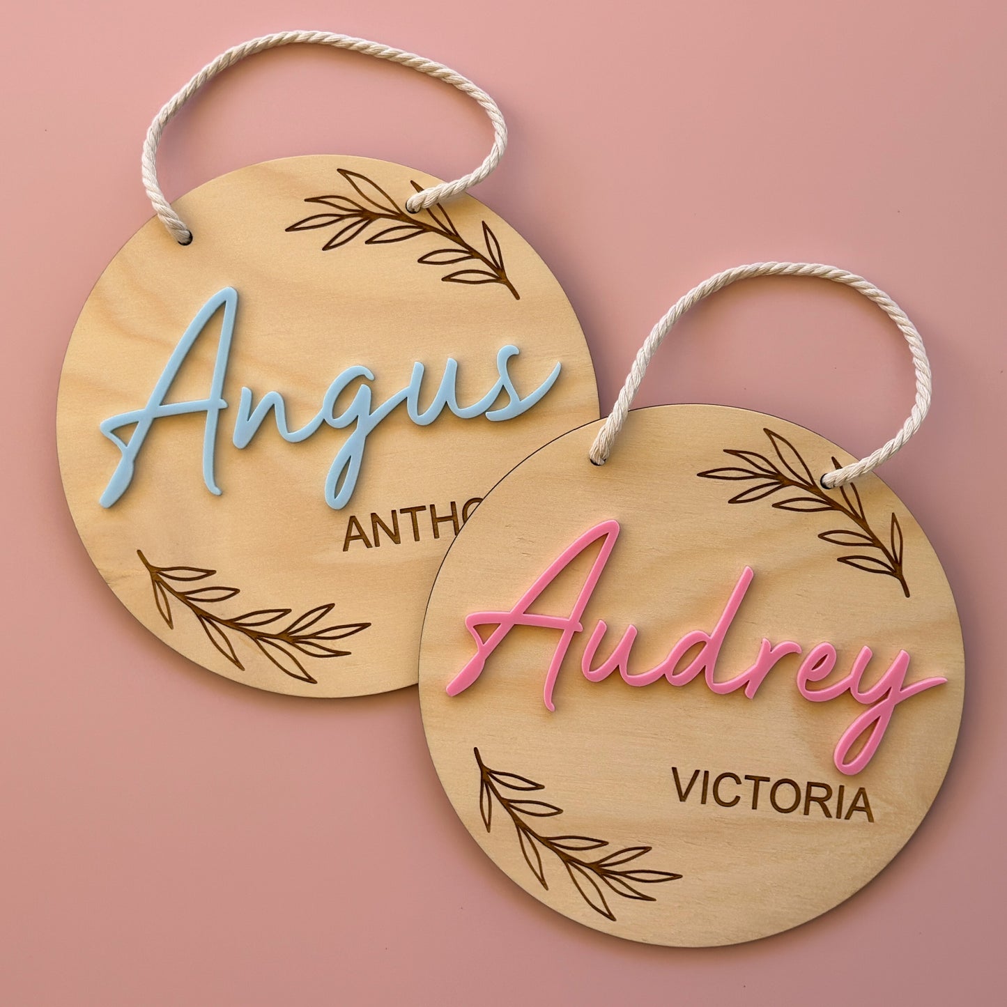 Personalised Baby Birth Announcement Plaque | Custom Bedroom Door Sign