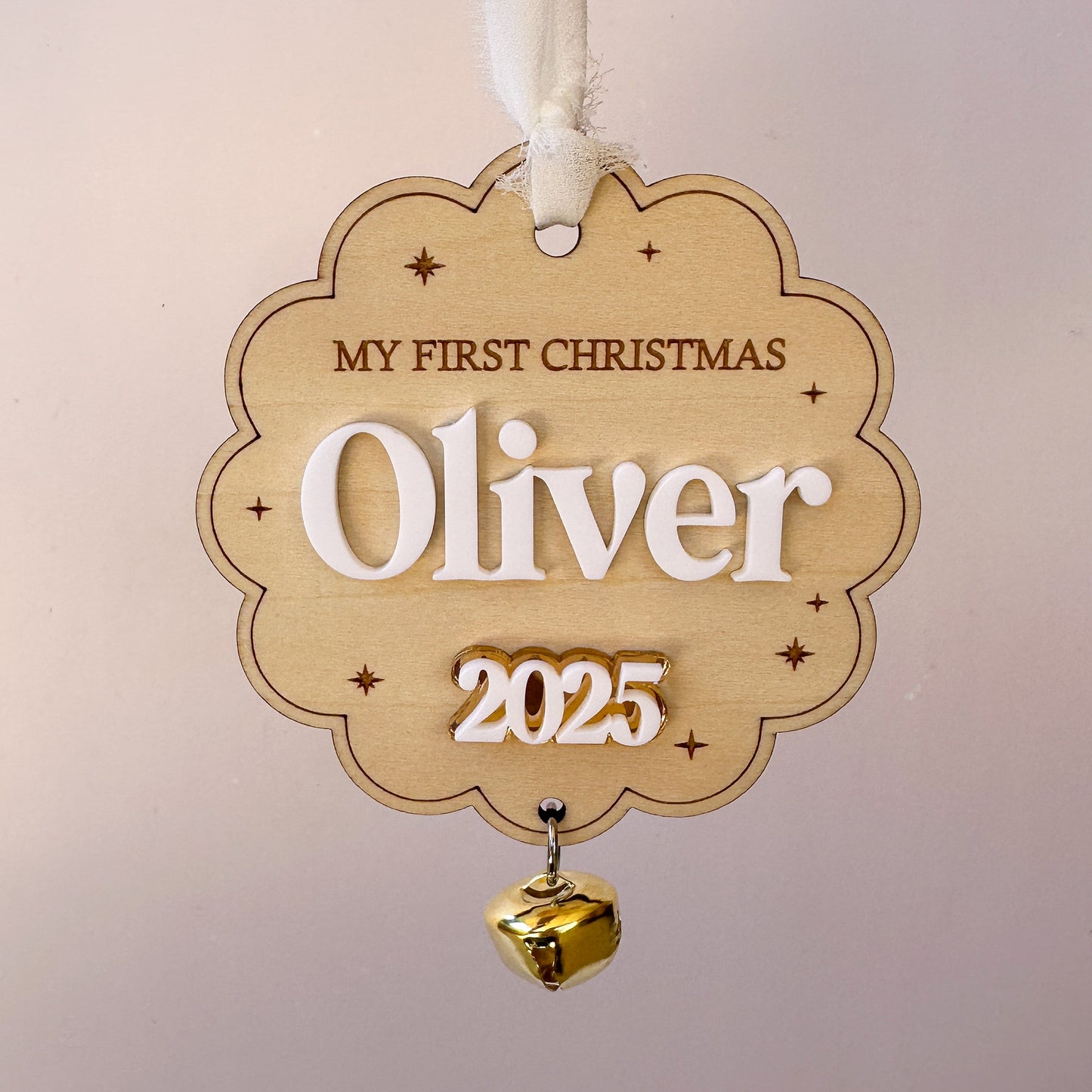 Baby’s First Christmas Ornament | Personalised First Christmas Tree Ornament Acrylic with Bell