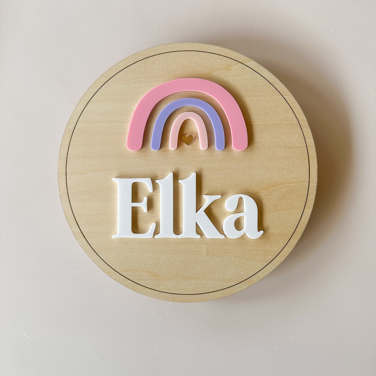 Personalised Rainbow Wooden Door Sign | Wall Plaque | Personalised Kids Door Sign