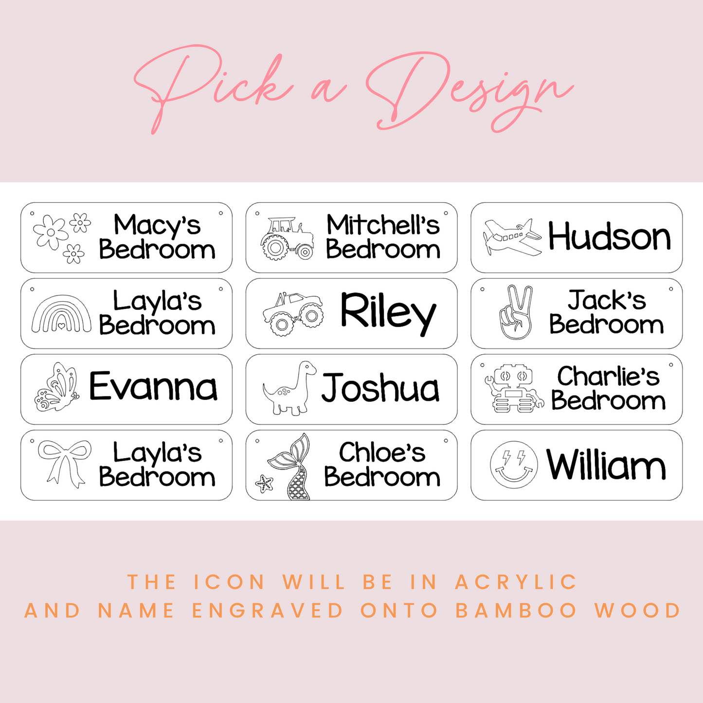 Kids Personalised Bedroom Door Signs