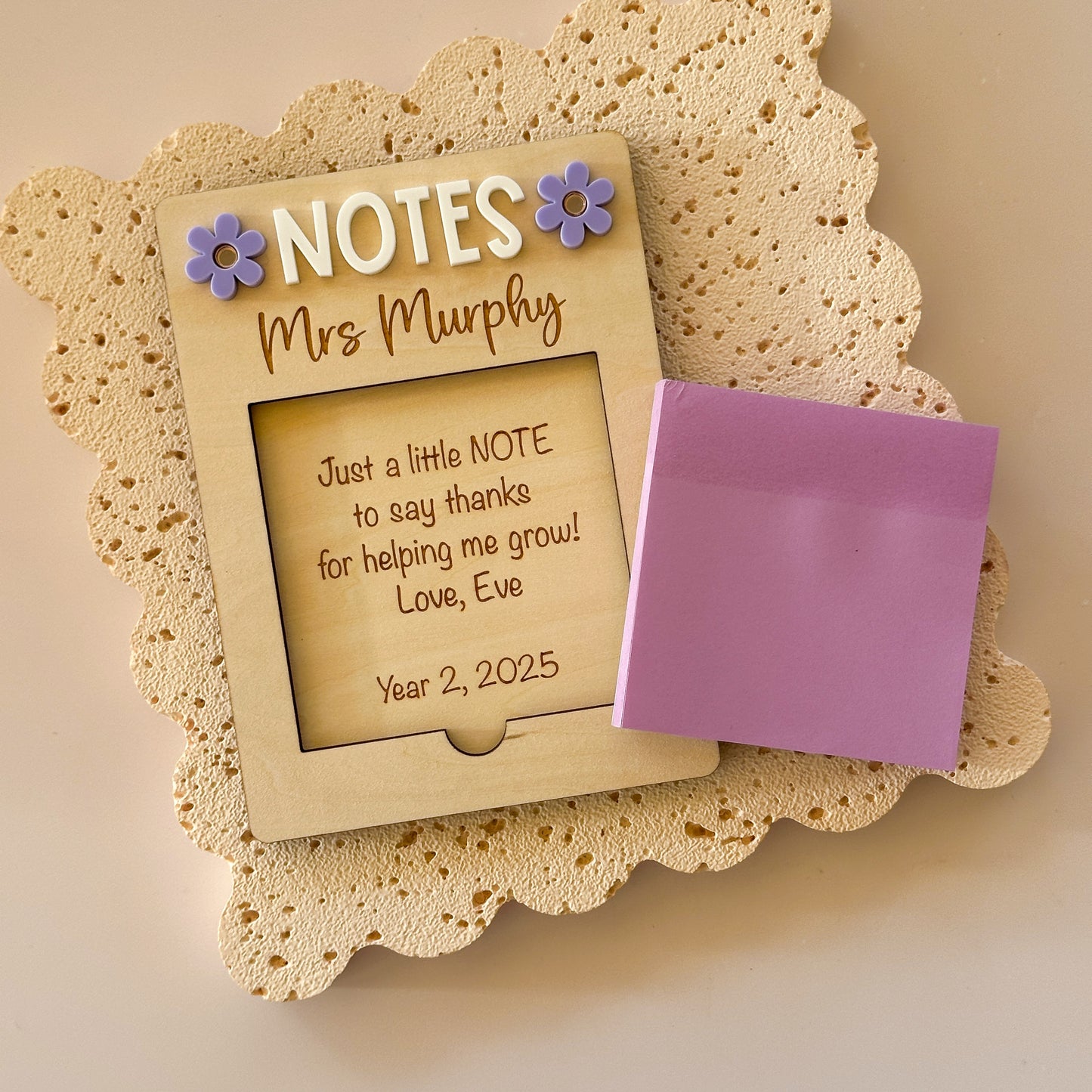 Teacher Sticky Note Holder | Thank you Teacher Gift - Flowers