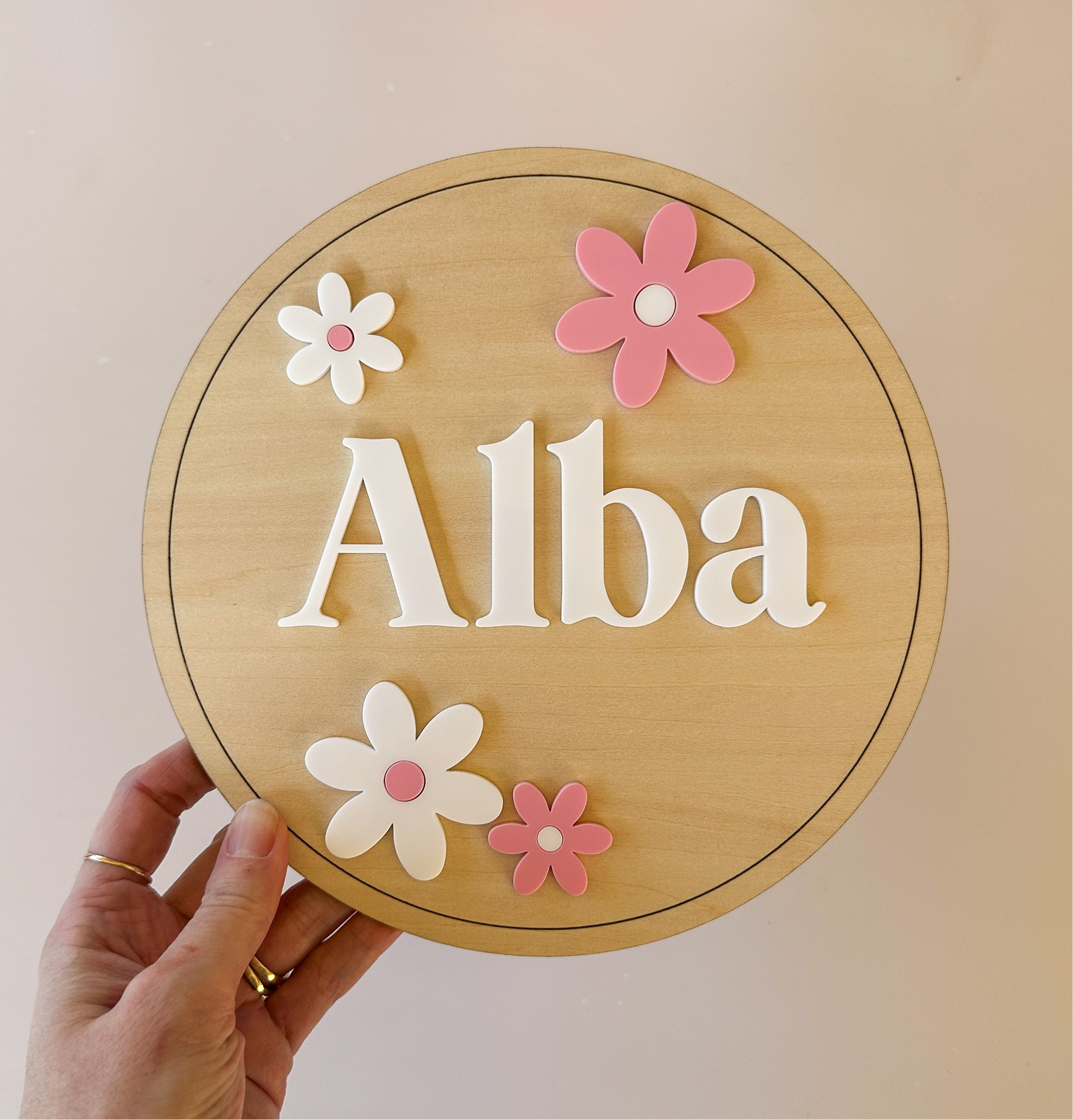 Personalised Custom Name Plaque - Flowers| Kids Bedroom Door Sign | Girls Room Sign