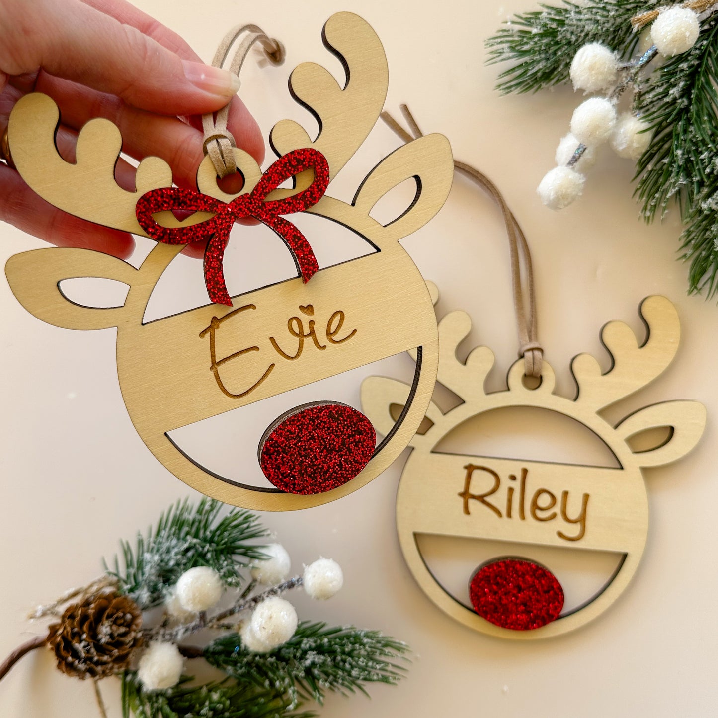 Personalised Christmas Tree Ornament | Reindeer