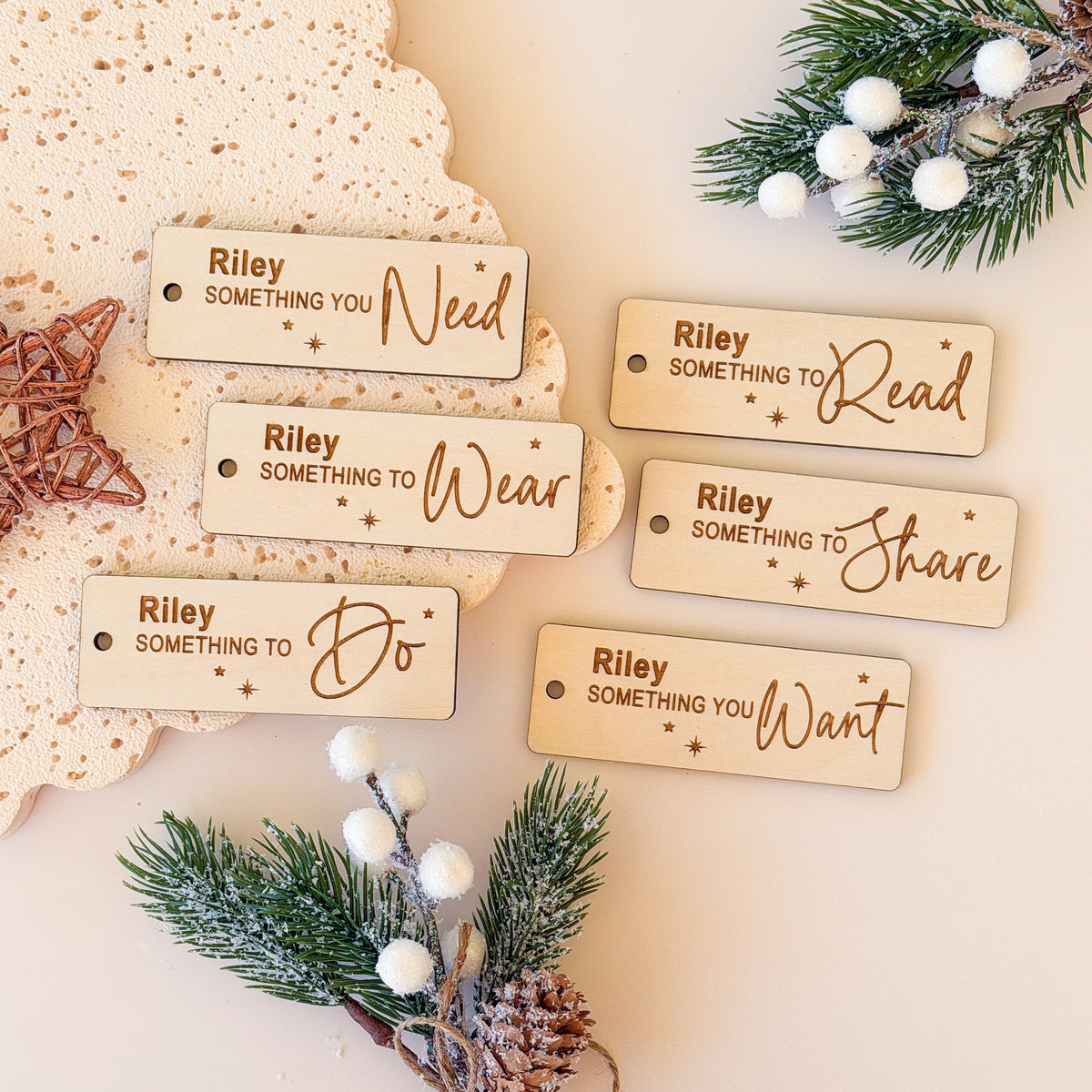 Personalised Christmas Gift Tags | Mindful Christmas Gift Tags Wooden