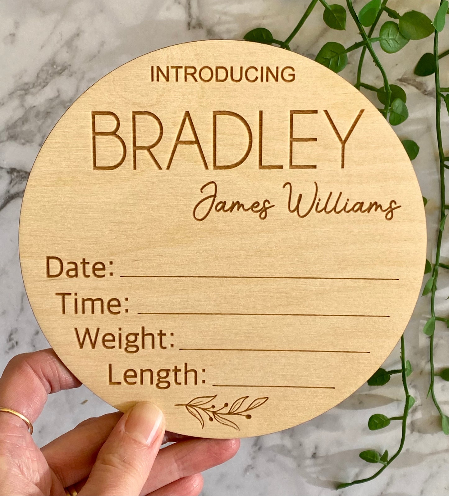 Personalised Baby Birth Announcement Plaque