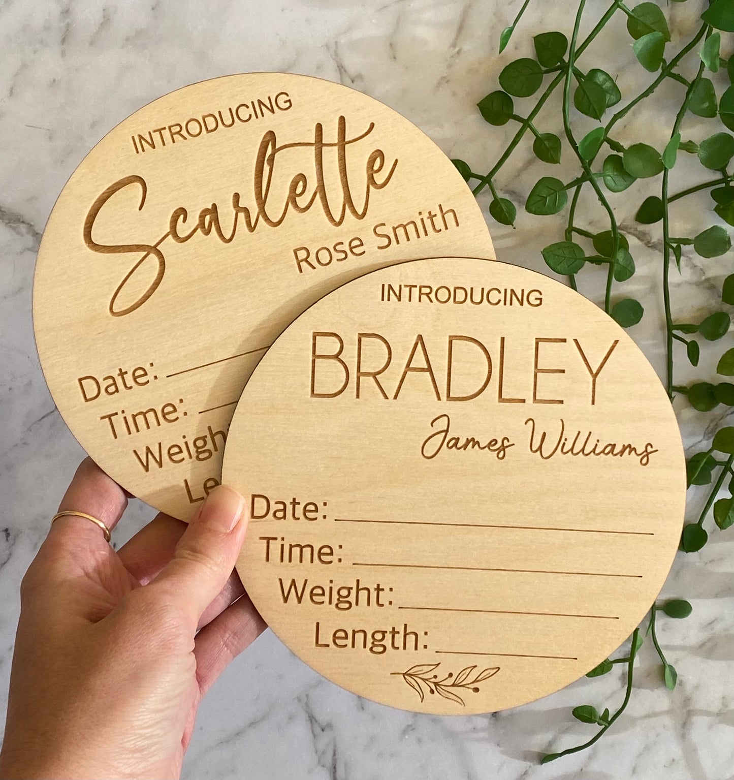 Personalised Baby Birth Announcement Plaque