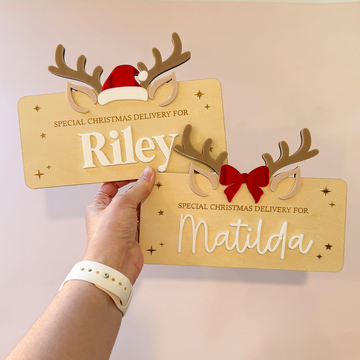 DIY Christmas Crate Plaque Sign Reindeer | Personalised Crate Sign
