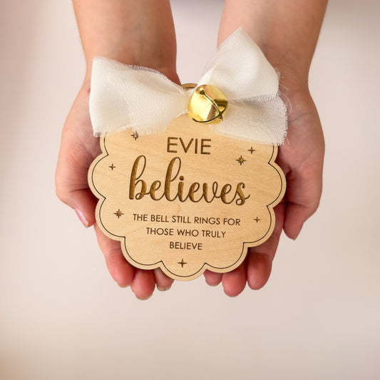 Christmas Believe Bell Personalised | Santa Believe Bell