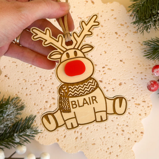 Personalised Christmas Tree Ornament | Reindeer Ornament