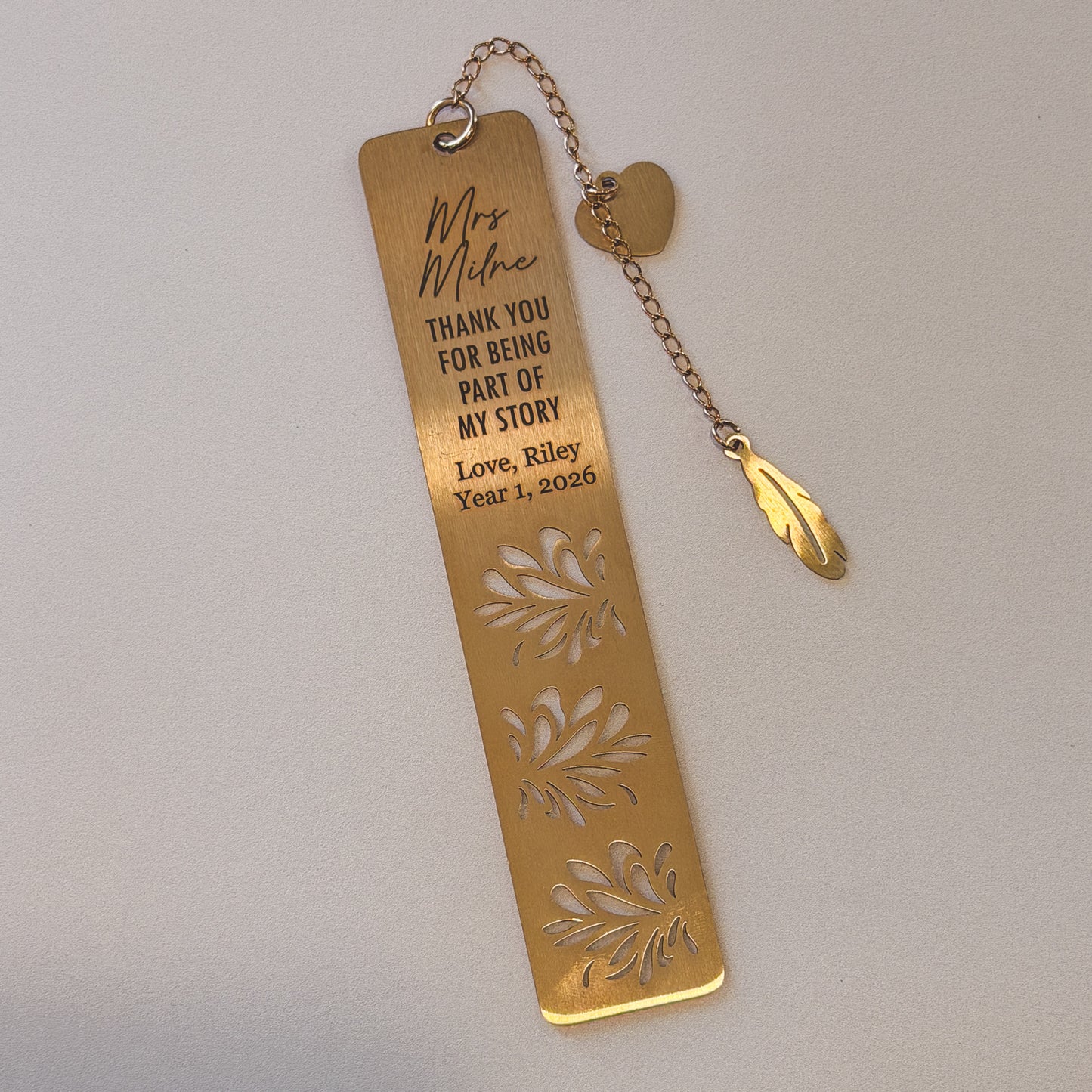 Teacher Bookmark | Personalised Teacher Gift | Thank you Teacher Gift Metal