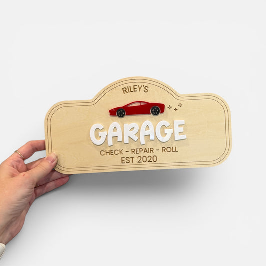 Kids Car Garage Sign - Pretend Play Garage Sign