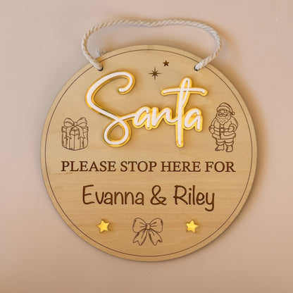 Santa Please Stop Here Sign | Personalised Christmas