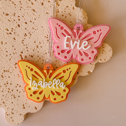 Double Layered Acrylic Personalised Bag Tag | Flower