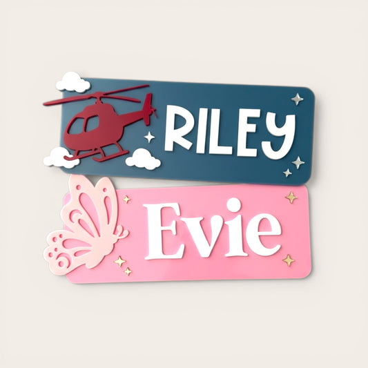 Acrylic Name Sign | Kids Personalised Bedroom Door Signs