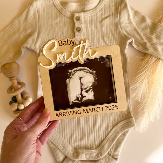 Pregnancy Announcement Ultrasound Photo Frame | Fridge Magnet