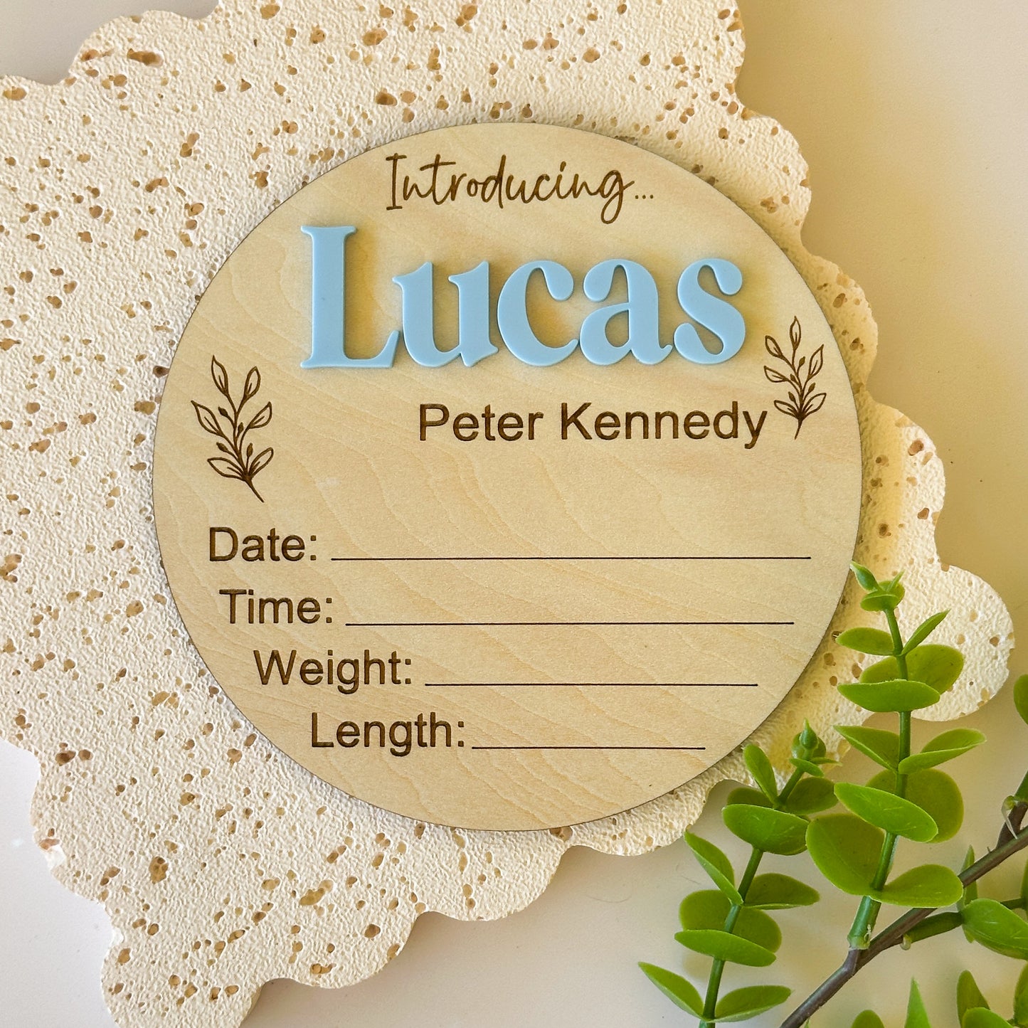 Personalised Baby Birth Announcement Plaque