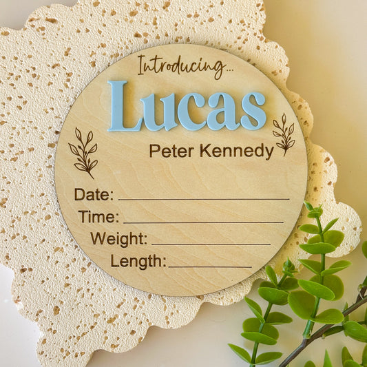 Personalised Baby Birth Announcement Plaque