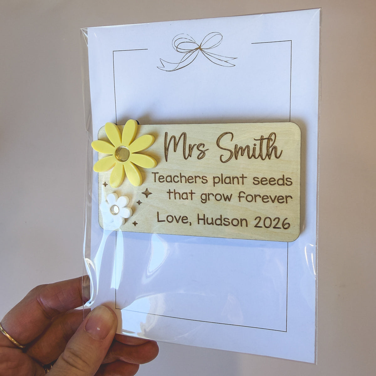 Personalised Teacher Gift Magnet | Teacher Thank you Gift | End of Year Teacher Gift Flowers