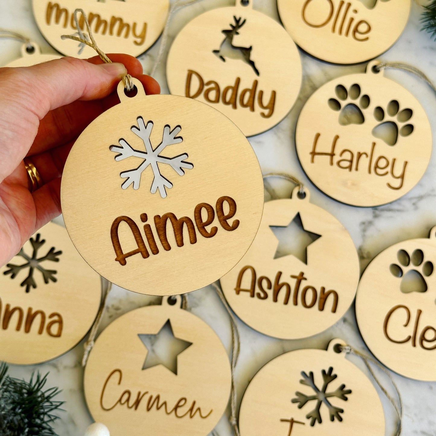 Personalised Christmas Ornament | Wooden Christmas Bauble
