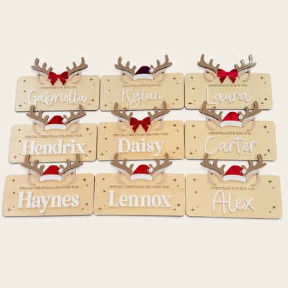 DIY Christmas Crate Plaque Sign Reindeer | Personalised Crate Sign