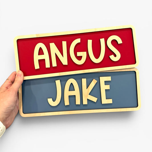 Kids Personalised Bedroom Door Sign | Custom Wooden Acrylic Name Sign Australia