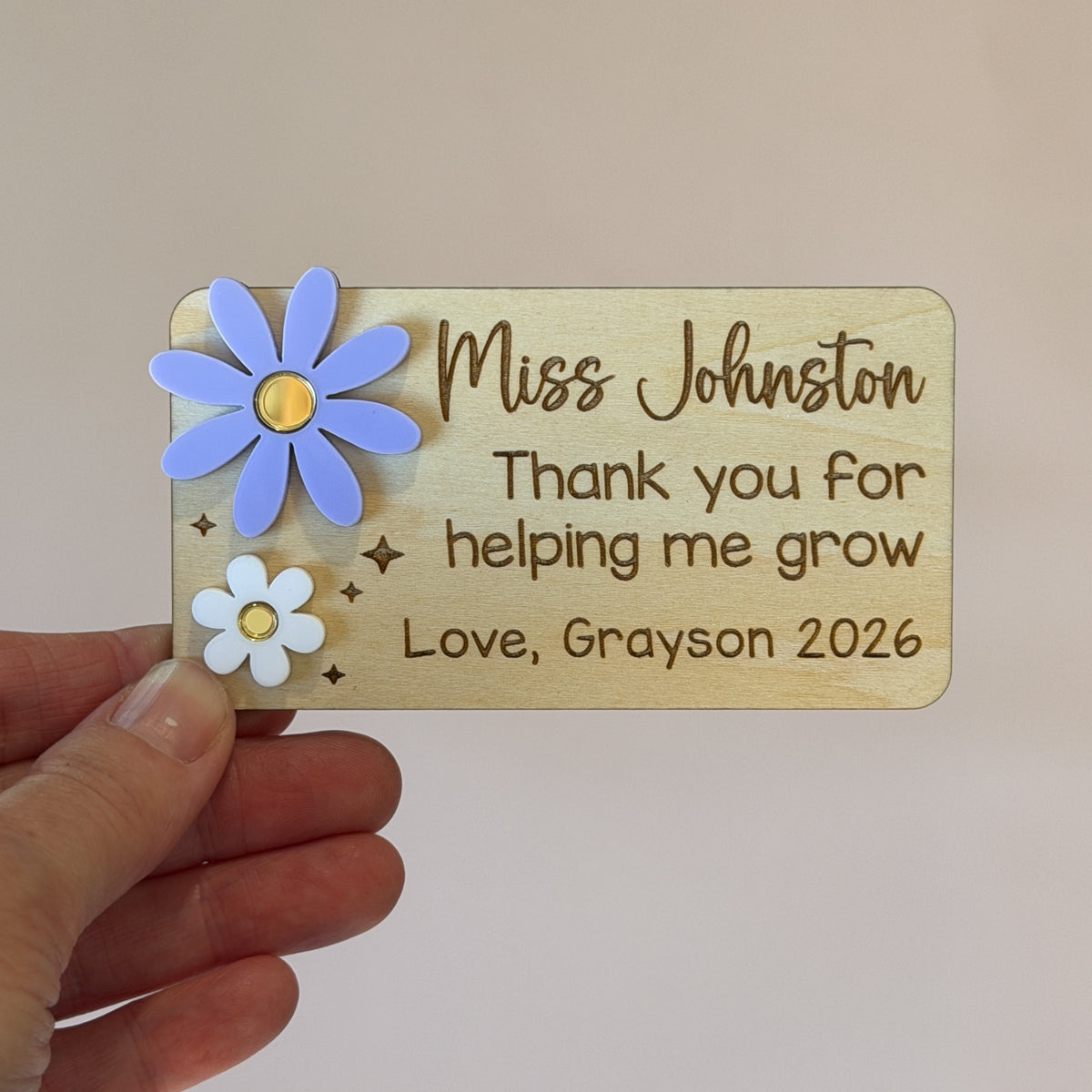 Personalised Teacher Gift Magnet | Teacher Thank you Gift | End of Year Teacher Gift Flowers