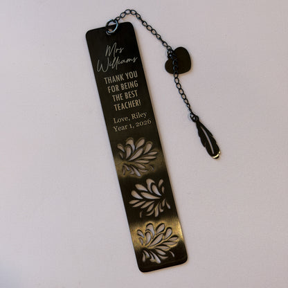 Teacher Bookmark | Personalised Teacher Gift | Thank you Teacher Gift Metal