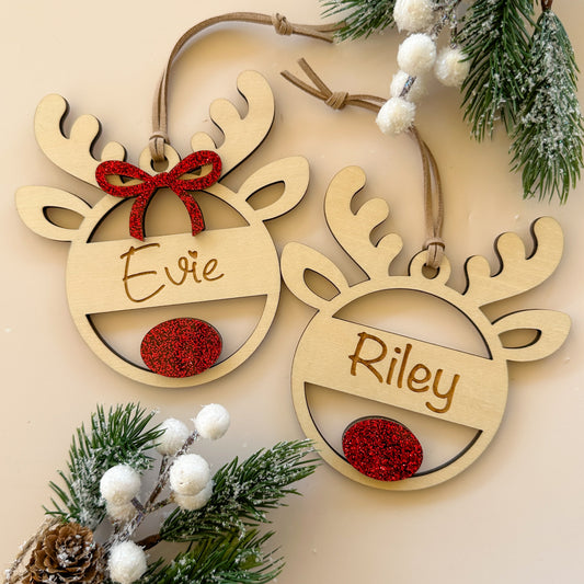Personalised Christmas Tree Ornament | Reindeer