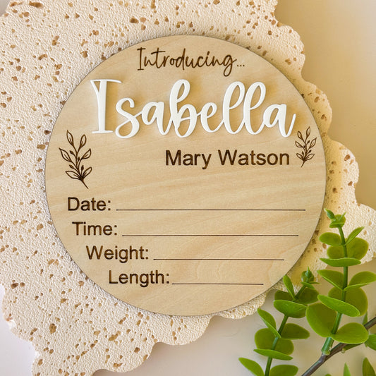 Personalised Baby Birth Announcement Plaque