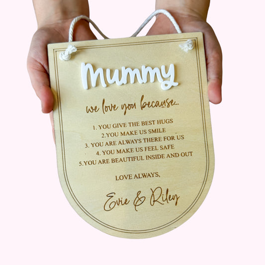 Mother's Day Gift Sign | Personalised Reasons Why I Love You Sign