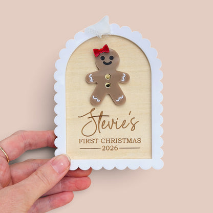 Baby’s First Christmas Ornament | Personalised First Christmas Tree Ornament Gingerbread Man