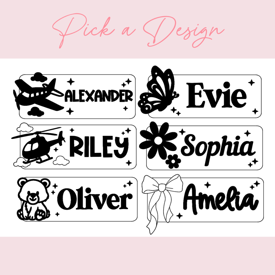 Acrylic Name Sign | Kids Personalised Bedroom Door Signs