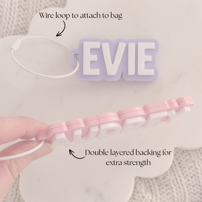 Acrylic Personalised Bag Tag - Double Layered | Personalised Name Keyring
