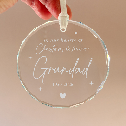 Memorial Christmas Crystal Ornament