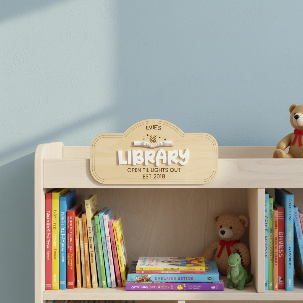 Kids Library Sign - Pretend Play Library Sign – Be Inspired Designs