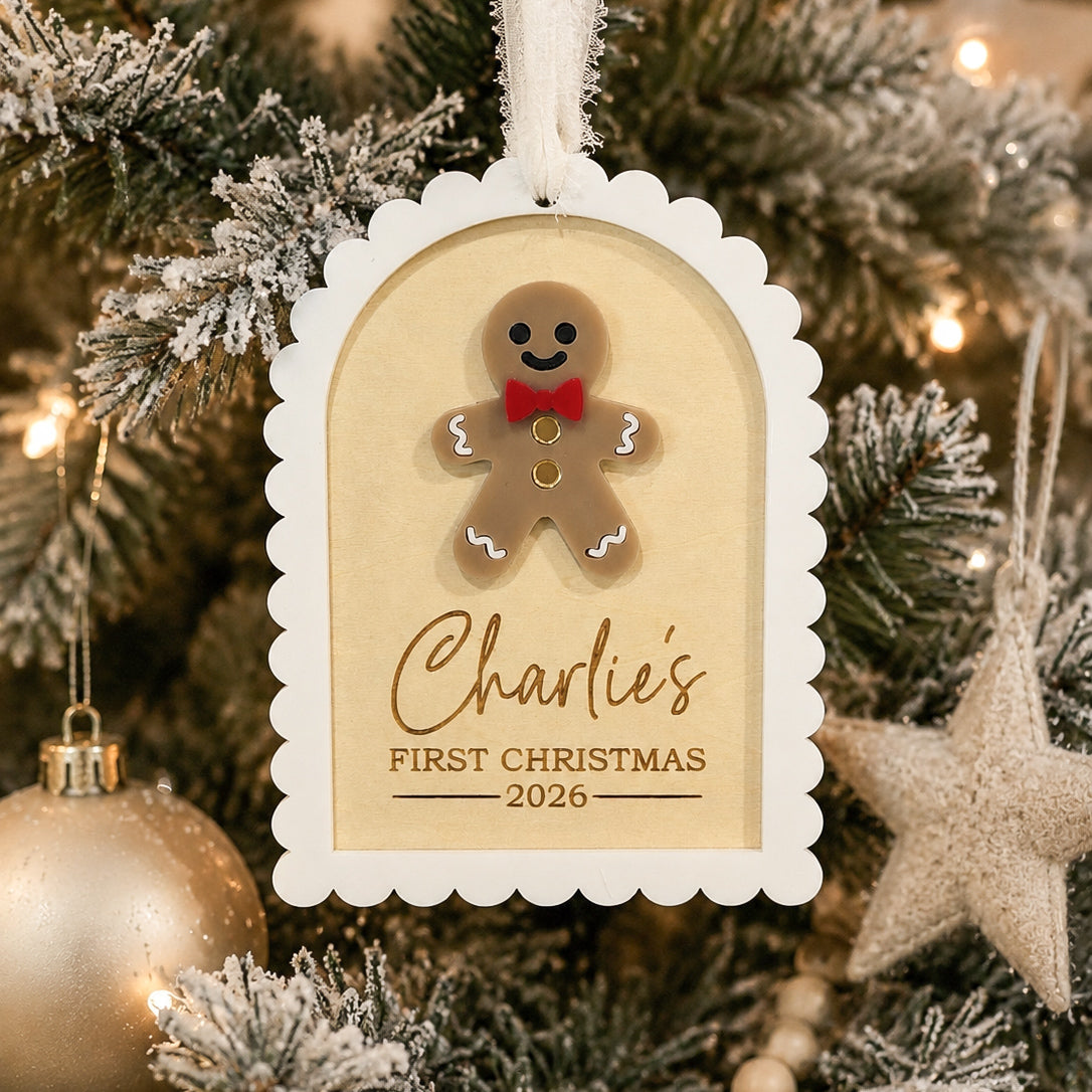 Baby’s First Christmas Ornament | Personalised First Christmas Tree Ornament Gingerbread Man