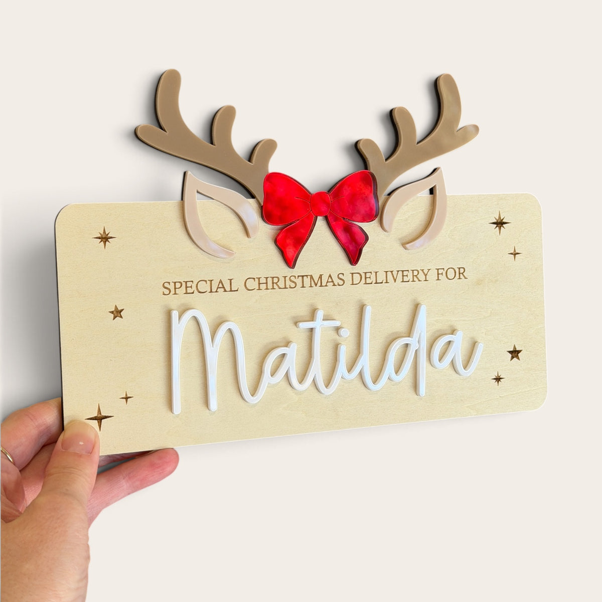 DIY Christmas Crate Plaque Sign Reindeer | Personalised Crate Sign
