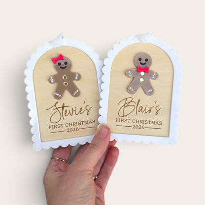 Baby’s First Christmas Ornament | Personalised First Christmas Tree Ornament Gingerbread Man