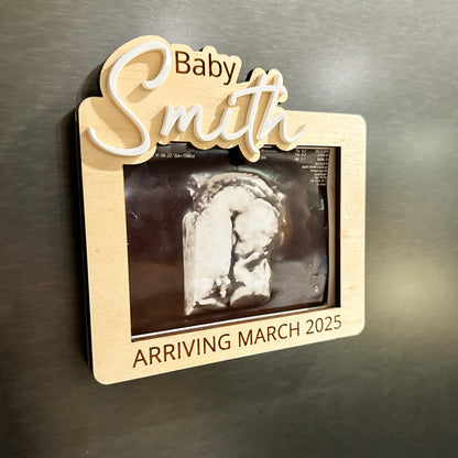Pregnancy Announcement Ultrasound Photo Frame | Fridge Magnet