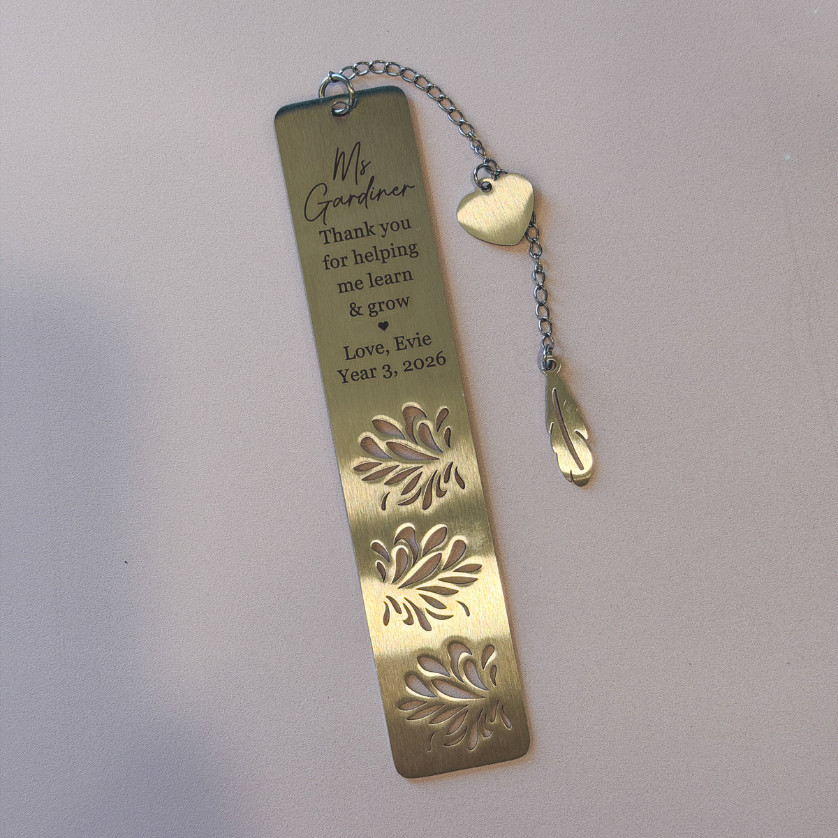 Teacher Bookmark | Personalised Teacher Gift | Thank you Teacher Gift Metal